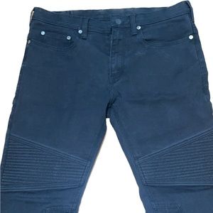 Neil Barrett Men’s Moto Skinny Fit Regular Rise Black Jeans Size 32